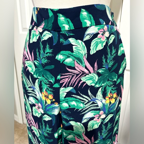LOFT 2-Piece Set Cap Sleeve Top Sz Petite M & Wide Leg Pants Sz L Tropical NWT - Picture 10 of 16